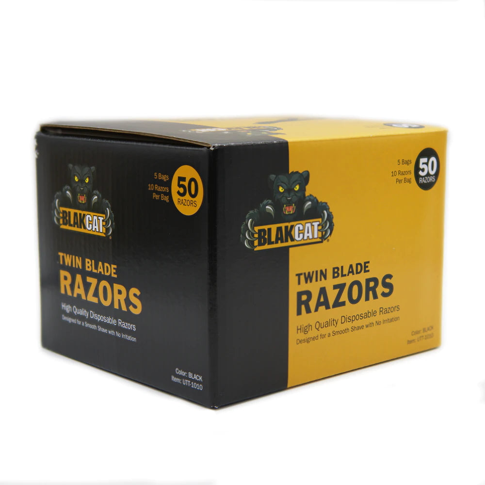 Blakcat Double Blade Disposable Razor — Box of 50 - Painful Pleasures