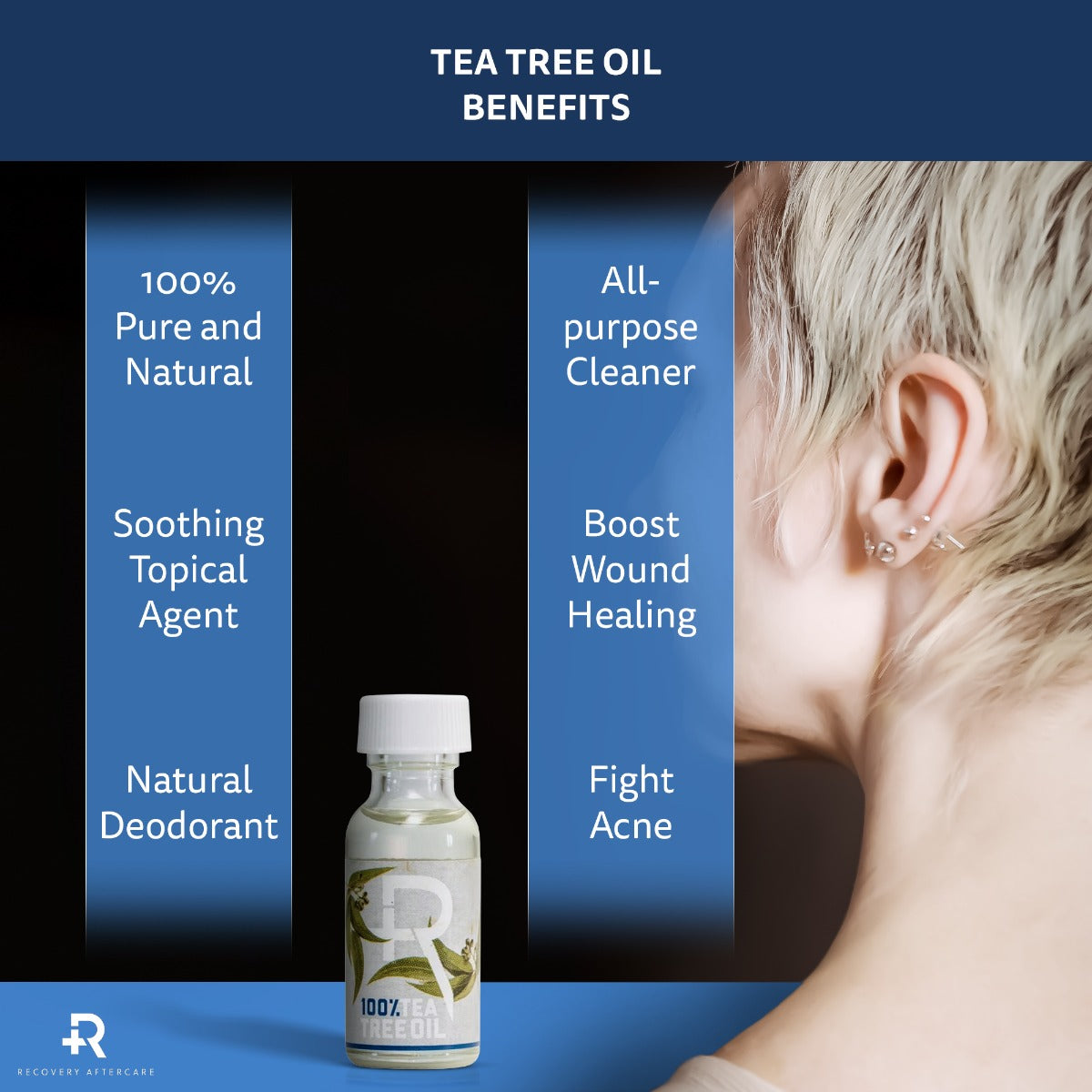 Recovery Aftercare Sea Salt and Tea Tree Oil Combo — Piercing Aftercare System