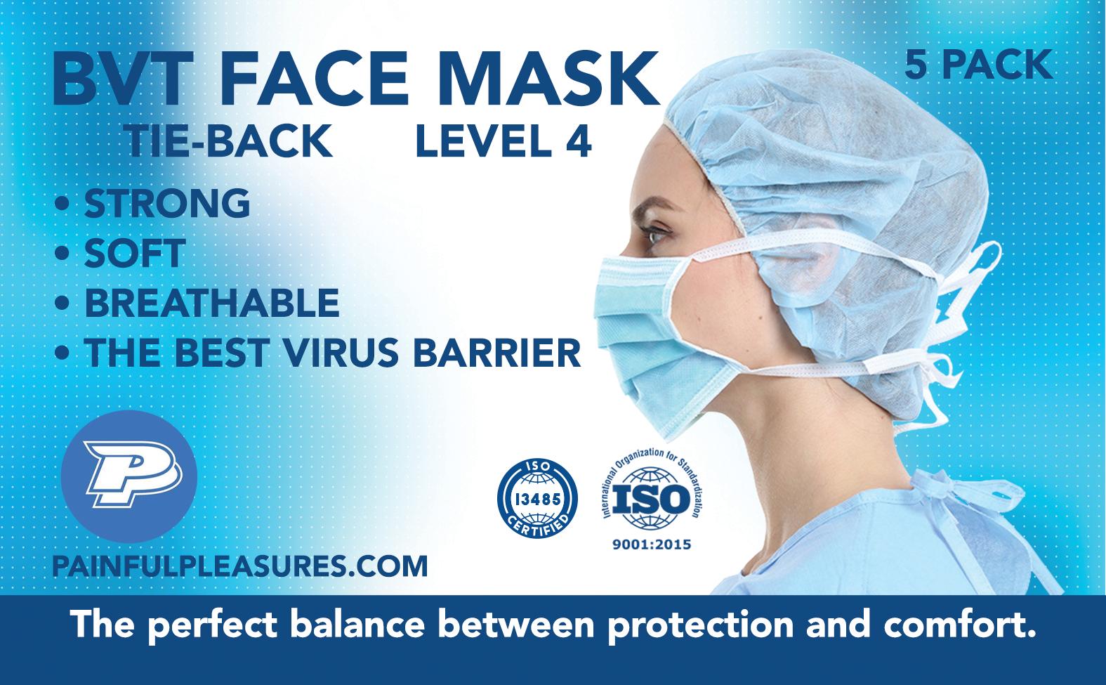 Phoenix Level 4 Blue Disposable Face Masks — Pack of 5