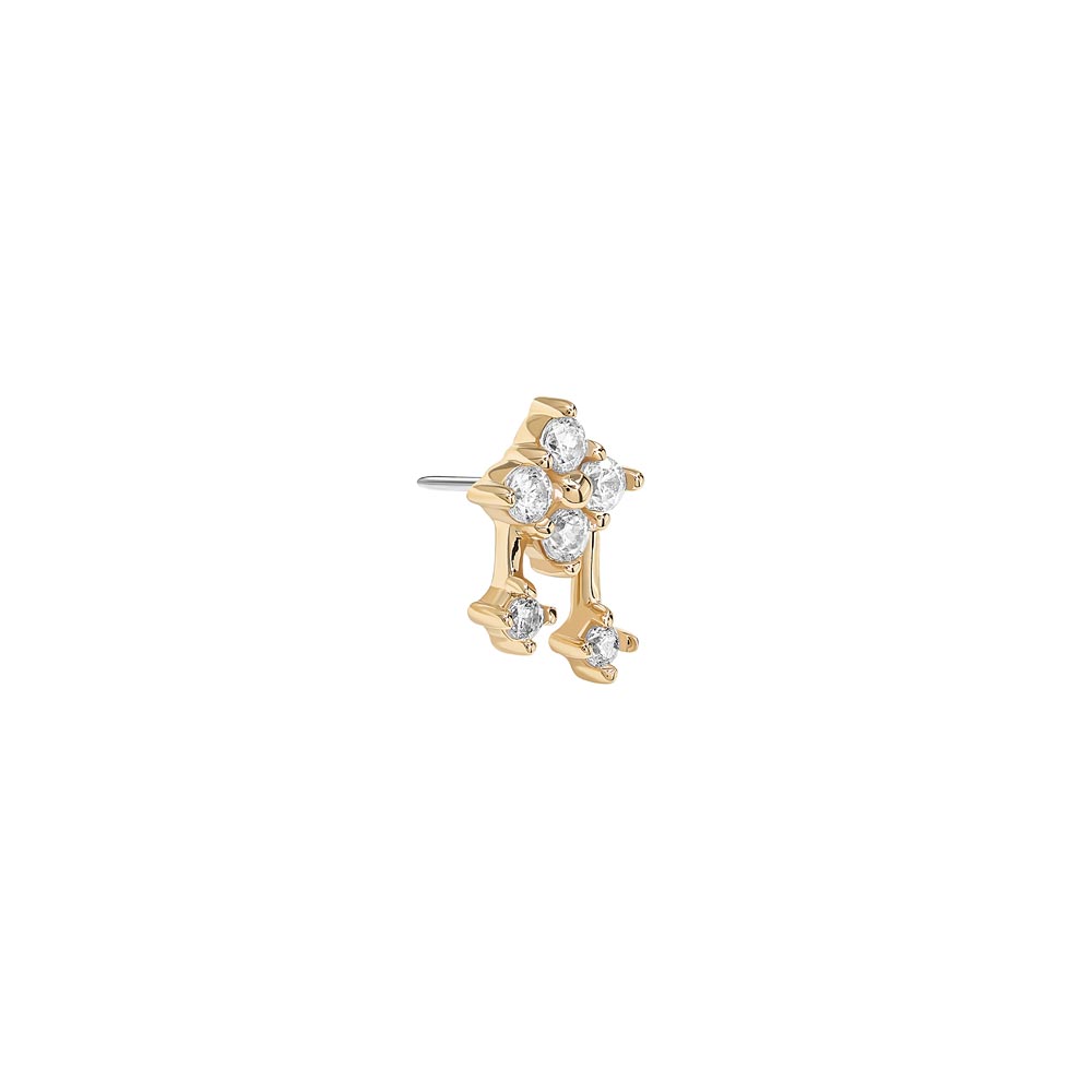 Tilum Jeweled Cuckoo Pendulum 14kt Yellow Gold Threadless Top — Price Per 1