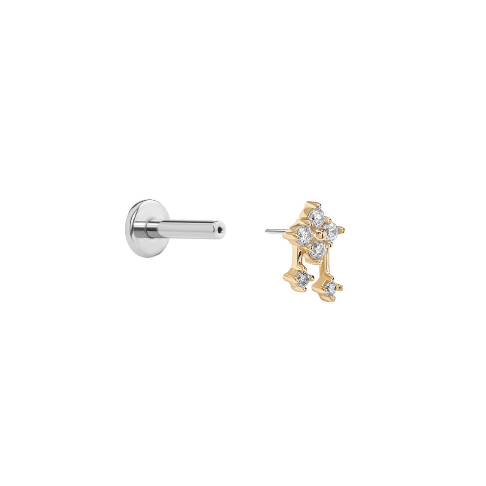 Tilum Jeweled Cuckoo Pendulum 14kt Yellow Gold Threadless Top — Price Per 1 - Painful Pleasures