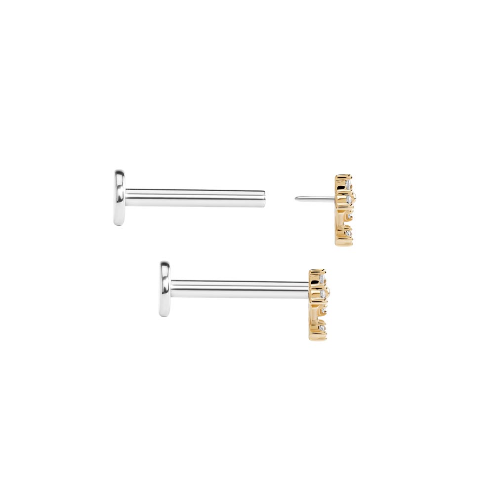 Tilum Jeweled Cuckoo Pendulum 14kt Yellow Gold Threadless Top — Price Per 1 - Painful Pleasures