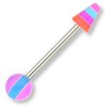 14g 5/8” Acrylic Color Layer Straight Barbell- 100 Piece Deal- Cone