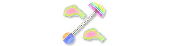 14g 5/8” Acrylic Color Layer Straight Barbell- 100 Piece Deal- Dolphin