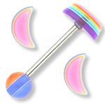 14g 5/8” Acrylic Color Layer Straight Barbell- 100 Piece Deal- Moon
