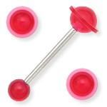 Red Saturn Straight Barbell