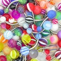 14g 7/16" Mixed Acrylic Belly Button Rings - Price Per 10