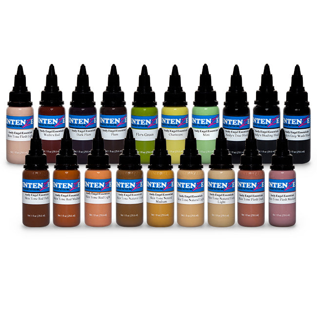 Andy Engel Essentials 1oz Series — Intenze Tattoo Ink — 19 Bottles