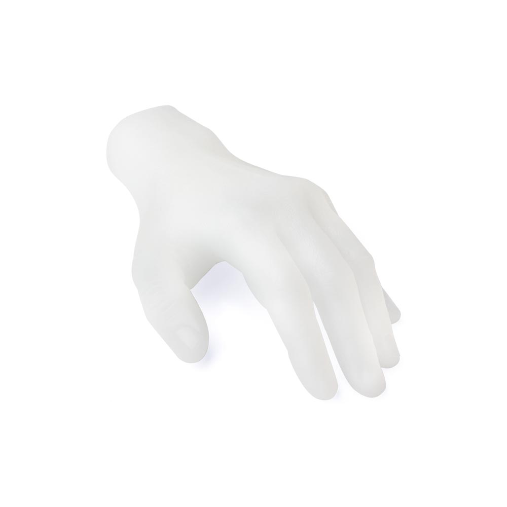 A Pound of Flesh Silicone Synthetic Hand with Wrist — Clear — Right or Left