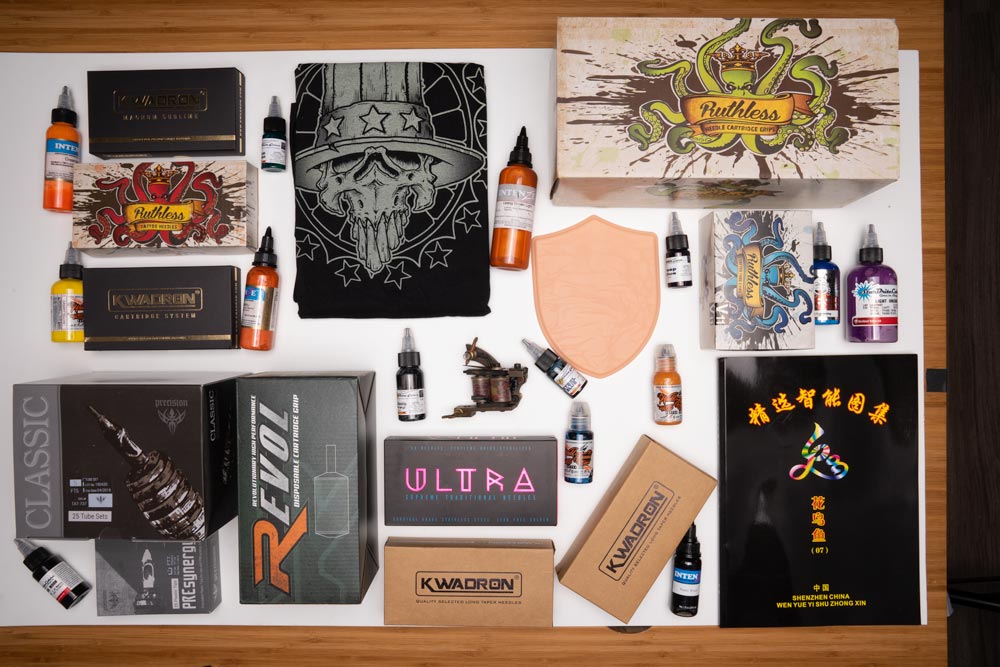 Tattoo Practice Bundle Kit — 5oz of Closeout Tattoo Ink and A Pound of Flesh Hand (Thumbnail)