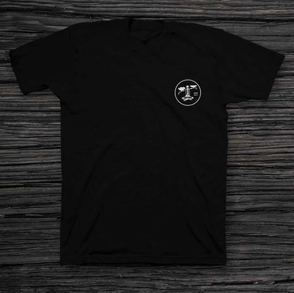 A Pound of Flesh Lego Man Black Unisex Tee (back)