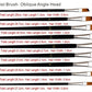 Nylon Paint Brush Set Oblique Angle Set of 9 Paint Brushes