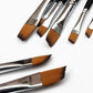 Nylon Paint Brush Set Oblique Angle Set of 9 Paint Brushes