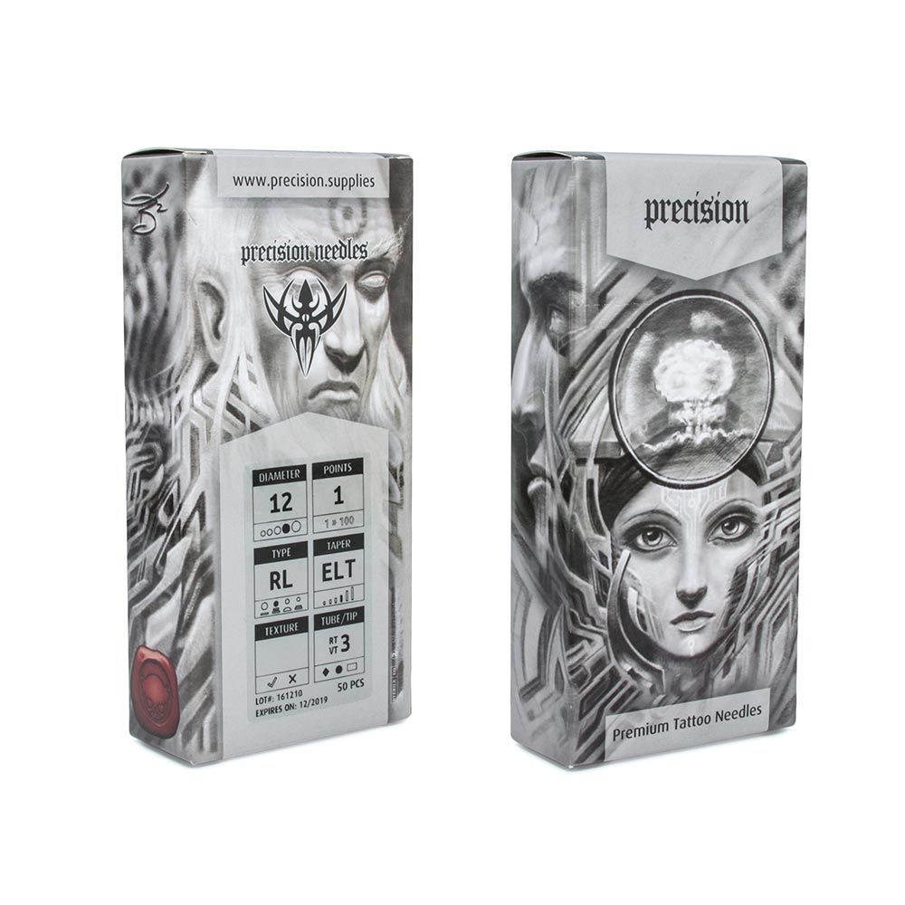 Artist Series — Precision Needles — Box of 50 Premade Sterilized Tattoo Needles with Insert — Ryan Gatt