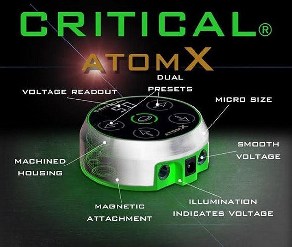 Critical Tattoo® Atom X Silver Power Supply with Power Cord