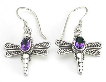 Dragonfly French Hook Bali Sterling Silver Earrings