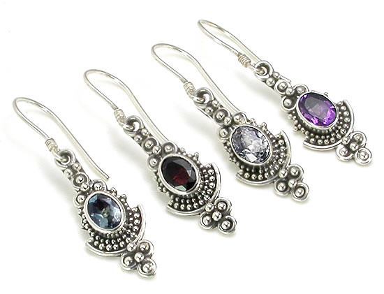 The Crown French Hook Bali Sterling Silver Earrings Colors