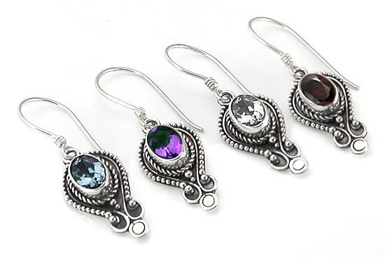 Center Dot Bali Sterling Silver French Hook Wholesale Earrings Colors