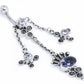 14g 7/16" Bali Fan Sterling Silver Belly Button Ring