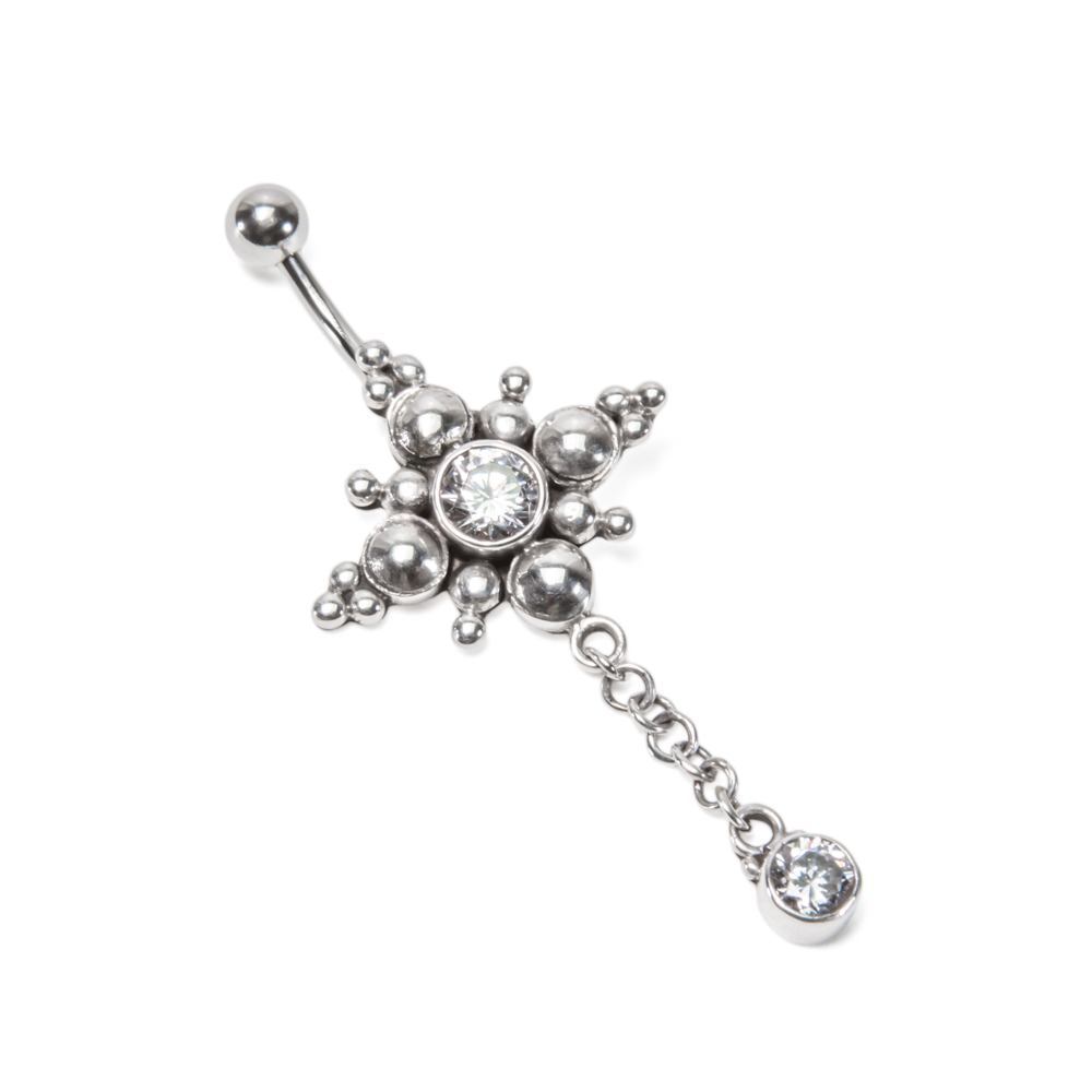 4 Point Bali Star 14g 3/8" Belly Button Ring