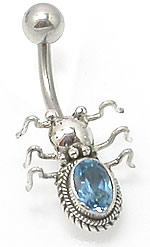 Ancient Bali Bug Belly Ring 14g 7/16" Body Piercing Jewelry