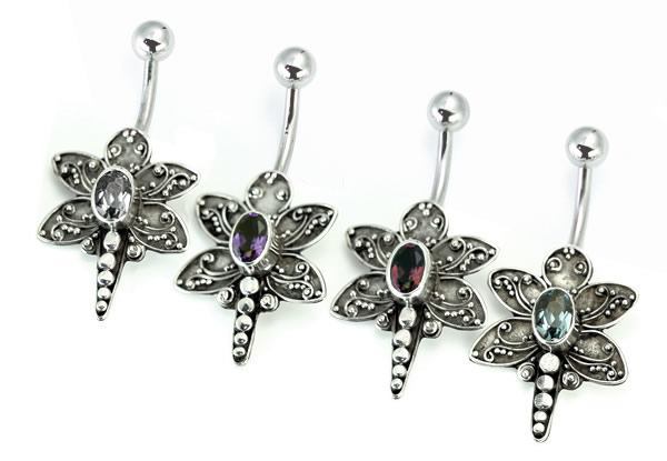 Bali Butters Sterling Silver Belly Button Ring Colors