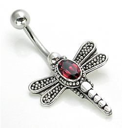 14g 7/16" DragonFly Bali Indonesia Fine Navel Ring