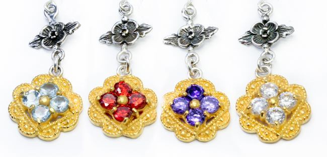 Flower n Flower Gold N Silver Bali Belly Wholesale Body Jewelry 14g 7/16