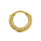 16g Septum Clicker - Pressed Jewel 14kt Yellow Gold Plated Ring