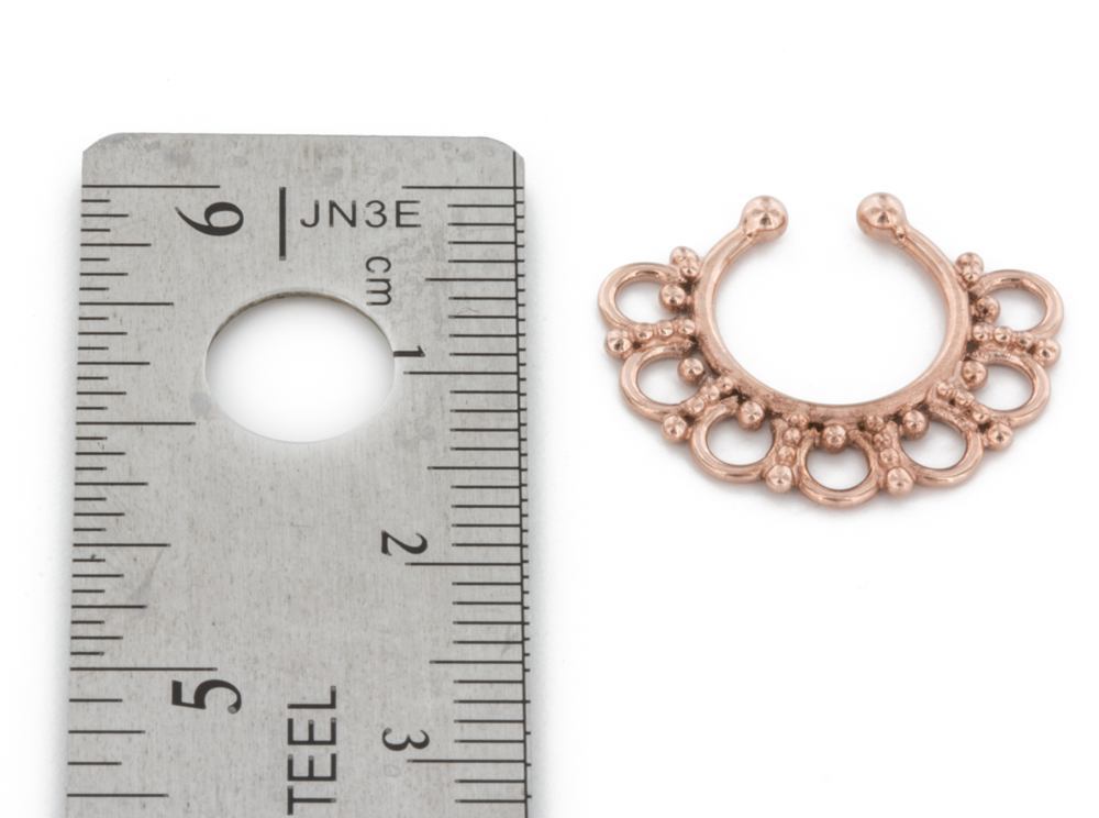 Sterling Silver Detailed Septum Ring or Earring - Clip On