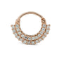 16g Septum Clicker - Two-tier Jeweled Rose Gold Plated Ring