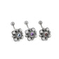 14g 7/16" Cluster Indonesian Navel Ring - Dark Red