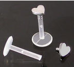 16g Bioplastic Labret with 2.5mm Bioplastic Heart - Painful Pleasures