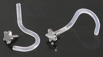 18g Stainless Steel Star BioPlastic Nose Screw