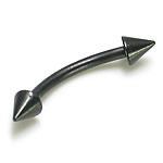 14g Titanium Black Bent Barbell with Cones - Painful Pleasures