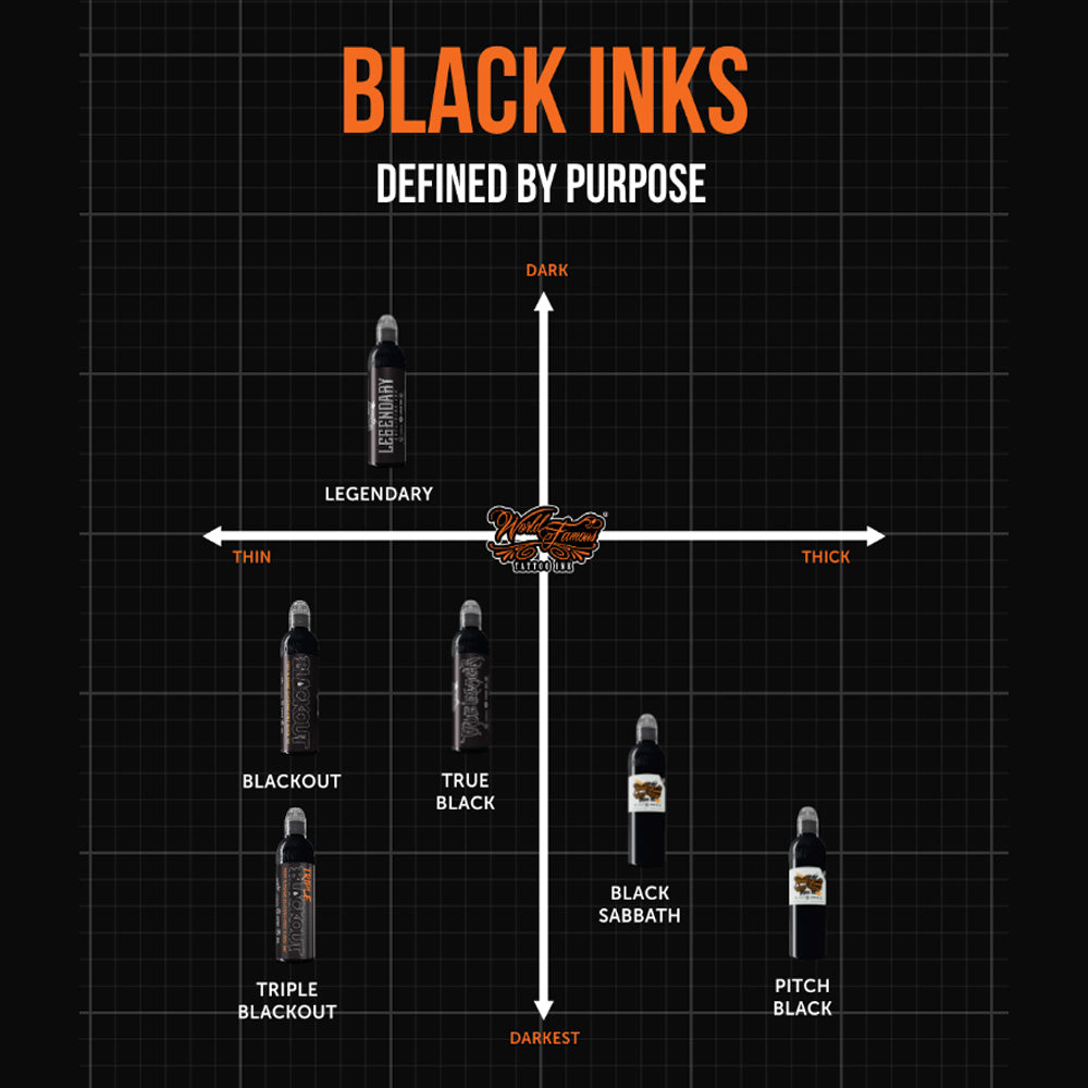 Legendary Outlining Black — World Famous Tattoo Ink — Pick Size