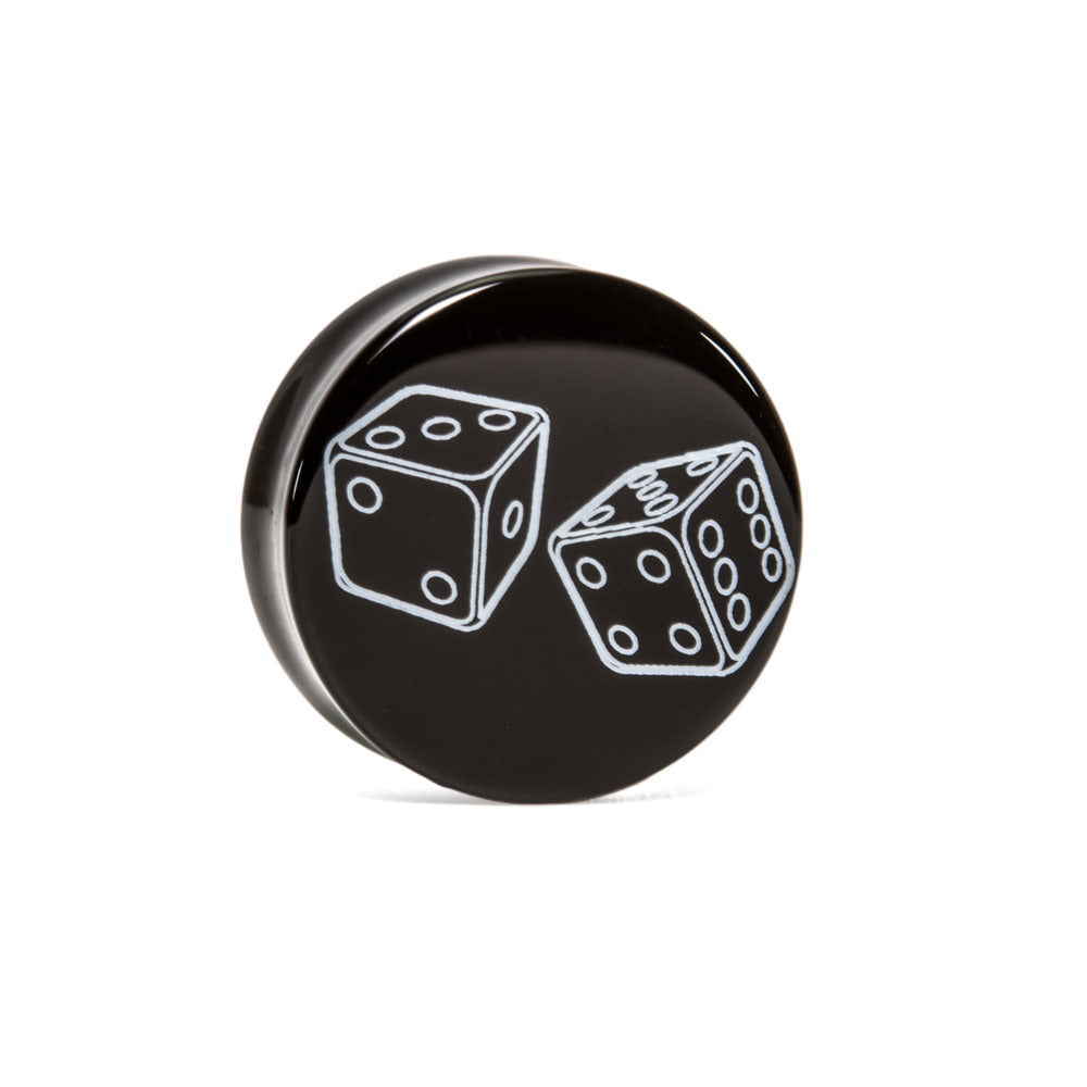 Custom Engraved Black Agate Stone Plug — Price Per 1
