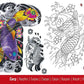 Professional Series # 5 Tattoo Book of Koi Fish - Carp, Karpfen, Carpe, Karpit, Karpar etc...