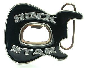 Black Rock Star Bottle Opener Belt Buckle