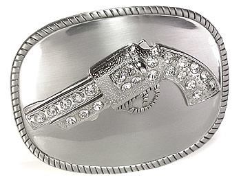 Rhinestone Gun Belt Buckle