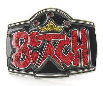 Glitter Bitch with Crown Graffiti Wholesale Belt Buckle