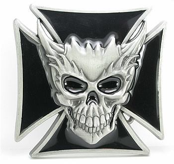 Gothic Independant Cross with Devil Face Wholesale Belt Buckles