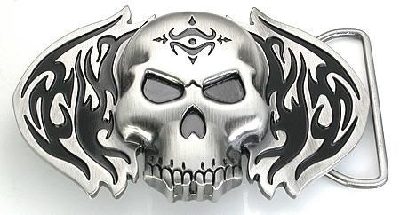 Flaming Skull Tribal Belt Buckle Wholesale