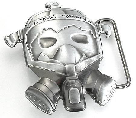 Global Warming Gas Mask Belt Buckle Wholesale