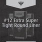 #12 Extra Super Tight Round Liner — Precision Needles — Box of 50 Premade Sterilized Tattoo Needles