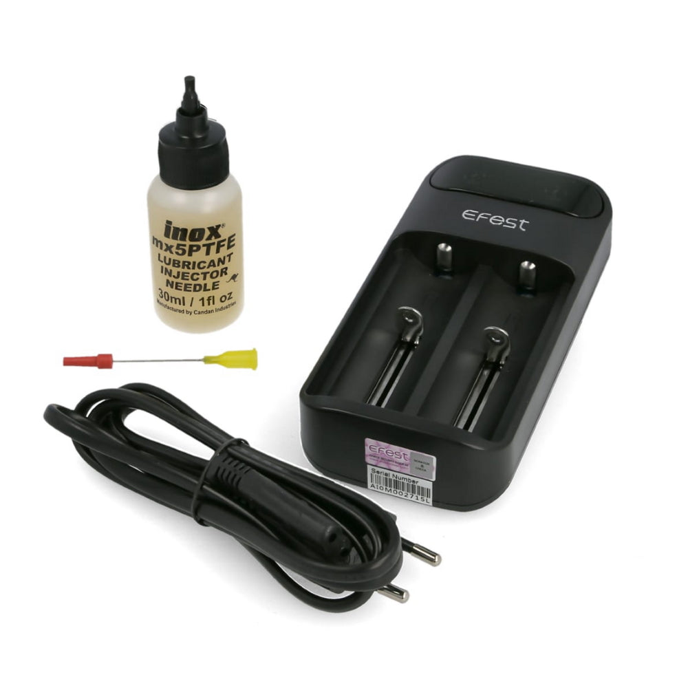 InkJecta Flite X1 Wireless Tattoo Machine — Glass (box contents)