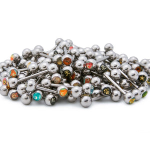 14g 5/8" Mixed 6mm Logo Tongue Ring Cartoons - Price Per 10 - Painful Pleasures