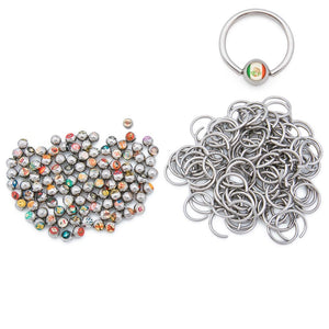 14g 1/2" Mixed Logo Captive Bead Ring Pictures & Words - Price Per 10 - Painful Pleasures