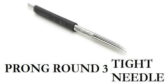 Cosmetic Tattoo Needles — Prompt Round Style 3 Tight — Box of 100