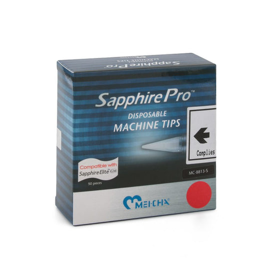Sapphire Series Disposable Machine Tips for Single Prong Needles — Box of 50